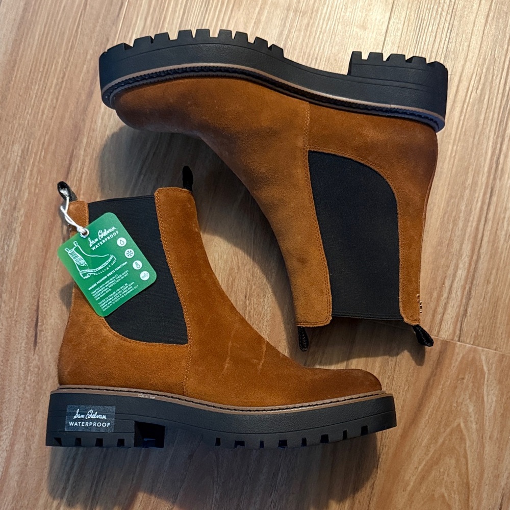 Sam Edelman Waterproof Chelsea Ankle Boots - Brown Suede